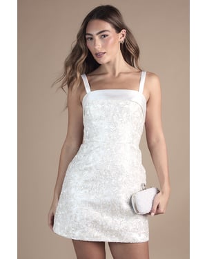 Ornate Lace Mini Wedding Dress