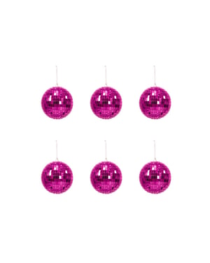 House Vitamin Christmas decoration christmas hanger discoball foam set of 6 pink -