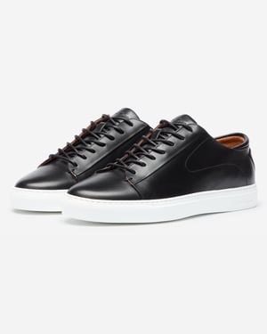 Oliver Sweeney Sirolo Mens Calf Leather Lightweight Trainers - Black/white