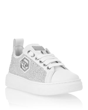 Satin Lo-Top Sneakers Strass Hexagon