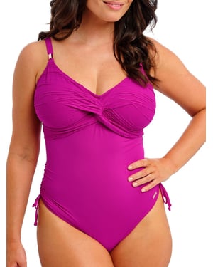 Beach Waves Twist Front Swimsuit
