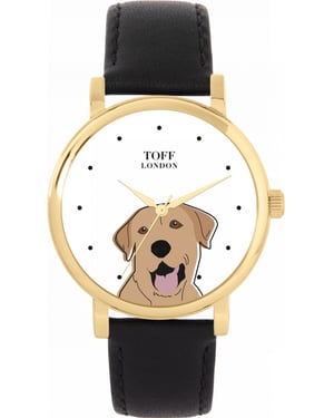 Toff London TLWS-20695 Ladies Beige Labrador Retriever Dog Head Watch