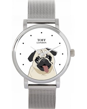 Toff London TLWS-28257 Ladies Beige Pug Dog Head Watch