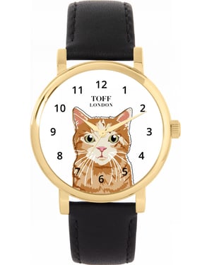 Toff London TLWS-33707 Ladies Ginger Tabby Cat Watch