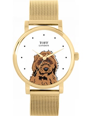 Toff London TLWS-19700 Ladies Brown Cockapoo Dog Head Watch