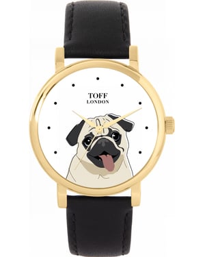 Toff London TLWS-28247 Ladies Beige Pug Dog Head Watch