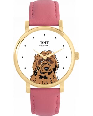 Toff London TLWS-19690 Ladies Brown Cockapoo Dog Head Watch