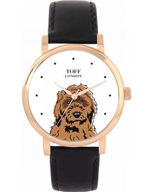 Toff London TLWS-19693 Ladies Brown Cockapoo Dog Head Watch