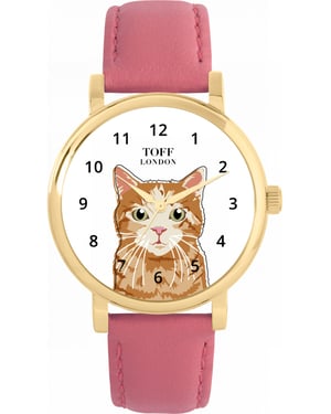 Toff London TLWS-33710 Ladies Ginger Tabby Cat Watch