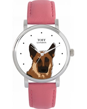 Toff London TLWS-21847 Ladies Brown German Shepherd Dog Head Watch