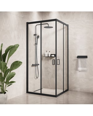 Badplaats Douchecabine dakota 80 x 80 x 190 cm zwart douchewand met