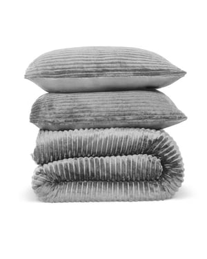 DoubleDry Dekbedovertrek rib flanel tweepersoons 200x220 cm + 2 kussenslopen -
