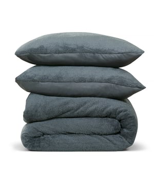 DoubleDry Dekbedovertrek teddy fleece eenpersoons 140x220 cm + 1 kussensloop -