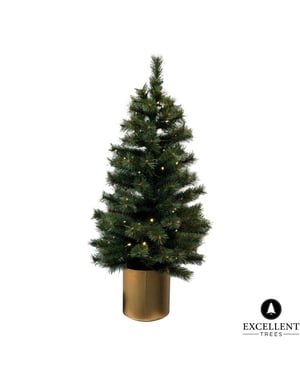 Excellent Trees Kerstboom ® husby 90 cm in pot met 80 led lampjes op batterijen -