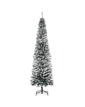 Homcom Kerstboom smal met sneeuw incl. standaard 225 cm /groen