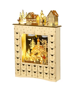 4goodz Adventskalender met led-verlichting 24 laden 36x52 cm