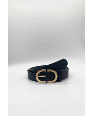 Gold Metal Buckle In Black