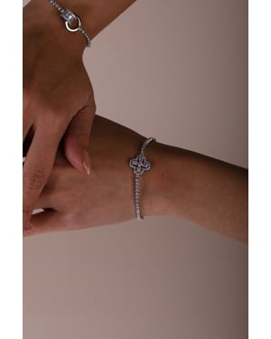 Clover Diamante Bracelet In Silver - Gift Boxed
