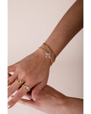Clover Diamante Bracelet In Gold - Gift Boxed