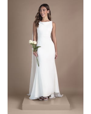 Petite Chiffon Cowl Back Detail Wedding Dress
