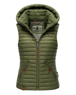 Navahoo Dames Gewatteerde Bodywarmer Shadaa – Lichte Weste met Afneembare Capuchon