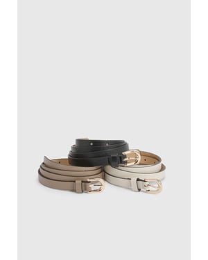 3 Pack Basic Skinny Belts
