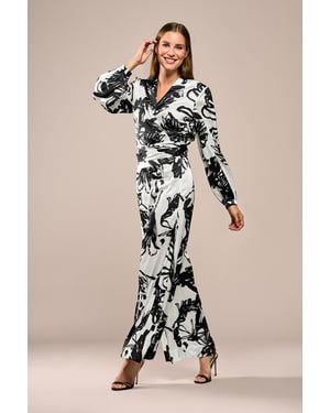 Carly Print Blouse Zwart / Wit