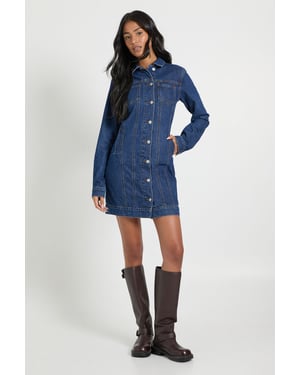 Tall Western Denim Mini Dress