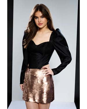 Runway 1.8.18 Pleated Long Sleeve Corset