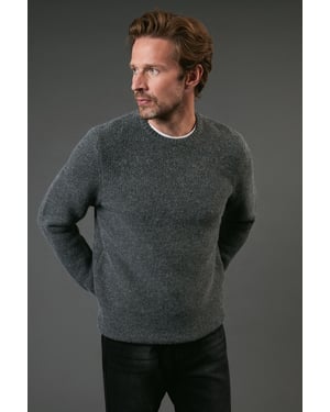 Tuck Stitch Yoke Crew Neck Jumper