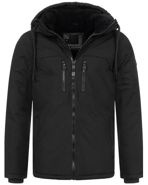 Alessandro Salvarini heren winterjas AS-332 met teddyvoering en capuchon