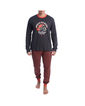 Herrpyjamas i bomull med lång ärm KLP4