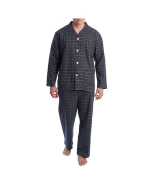 Herrpyjamas i bomull med långärmad skjorta KLP7