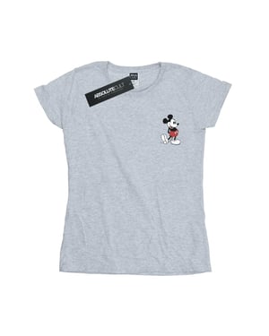 Disney Dames/Dames Mickey Mouse Kickin Retro Borst Katoenen T-Shirt (Sportgrijs)