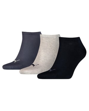 Puma Unisex Adult Invisible Socks (Pakket van 3) (Marine / Lichtgrijs / Zwart)