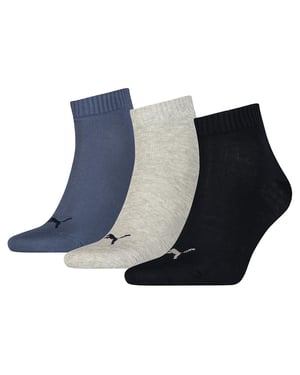 Puma Unisex Kwartaaltraining voor volwassenen (Pakket van 3) (Marine / Zwart/Lichtgrijs)