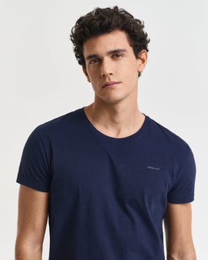 Crew Neck T-Shirts in Dark Blue (2 Pack)