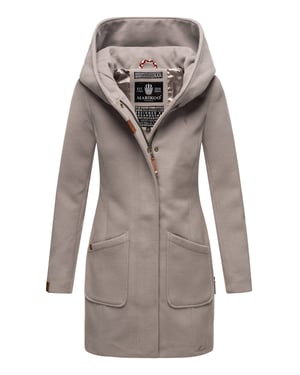 Marikoo dames wintermantel met capuchon en getailleerd model