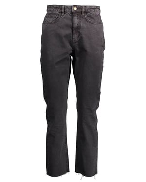 Rechstreeks Gesneden Jeans met Ruwe Zoom