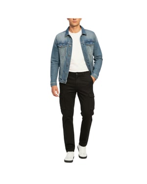 Mens Cargo Trousers Regular Fit Casual Stretch Cotton Cargo Combat Work Pants
