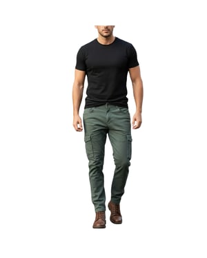 Mens Cargo Trousers Regular Fit Casual Stretch Cotton Cargo Combat Work Pants