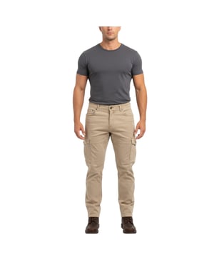 Mens Cargo Trousers Regular Fit Casual Stretch Cotton Cargo Combat Work Pants