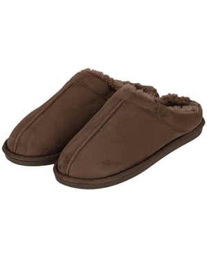 Apollo Heren instap pantoffels taupe