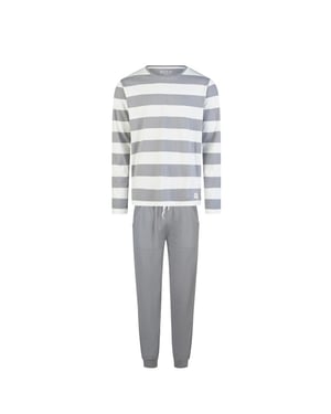 Phil & Co Heren pyjama set lang grijs gestreept