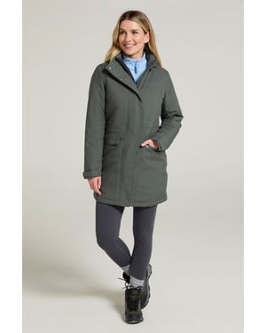 'Rain On' Women's Padded Jacket Waterproof Breathable Hooded Rain Coat Khaki