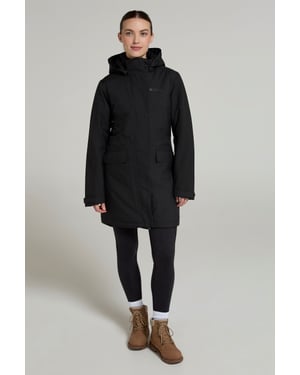 'Rain On' Women's Padded Jacket Waterproof Breathable Hooded Rain Coat Black