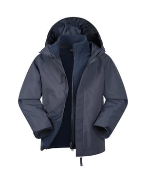 'Fell' Kids 3 in 1 Jacket with Pockets Water Resistant Hooded Coat Navy