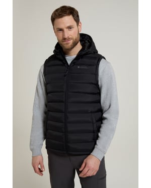 'Seasons' Men's Padded Gilet with Pockets Water Resistant Hooded Jacket Black