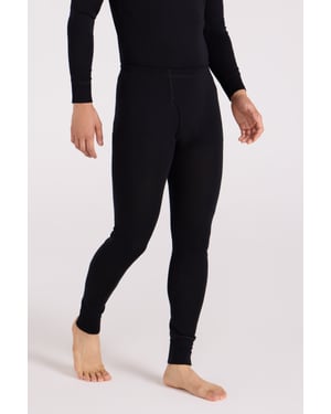 'Merino' Men's Thermal Base Layer Pants Quick Dry Breathable Warm Trousers Black