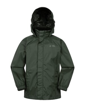 'Pakka' Kids Jacket Waterproof Wind Resistant Stylish Travelling Hooded Coat Khaki
